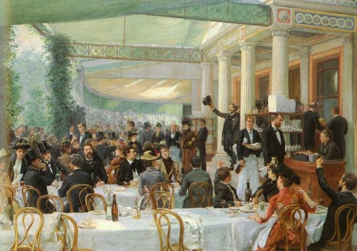 Rixens Jean Andre DEJEUNER DU SALON, AU CAFE LA CASCADE. Rixens, -