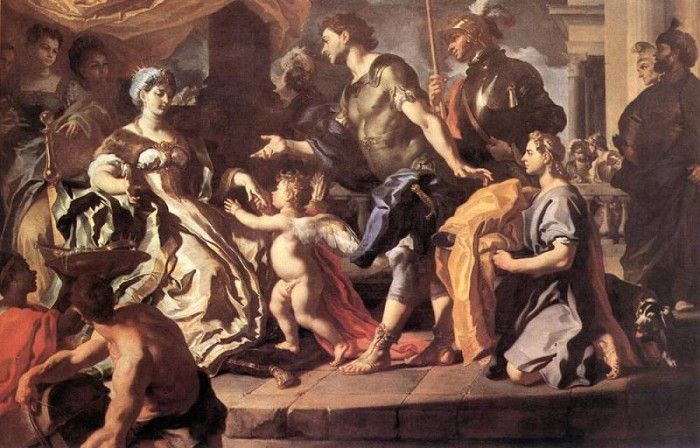 SOLIMENA Francesco Dido Receiving Aeneas And Cupid Disguised As Ascanius.  