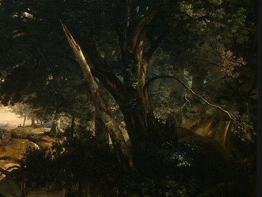 Corot Forest of Fontainebleau, c. 1830, Detalj 6, NG Washing. , --