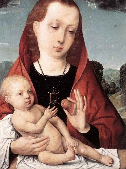 JUAN DE FLANDES Virgin And Cild Before A Landscape. ,  