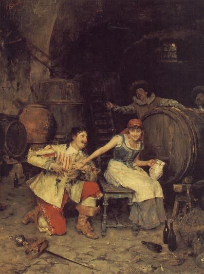 Flirtation in the Wine Cellar. , 