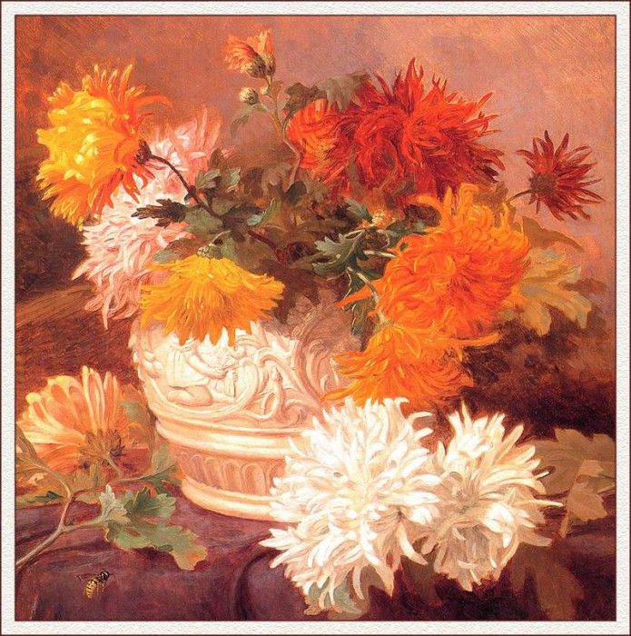 bs-flo- Eloise Harriet Stannard- A Still Life Of Chrysanthemums. ,  