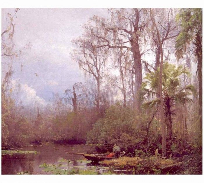 fl art004 figures-in-a-river-landscape(herman herzog). , 