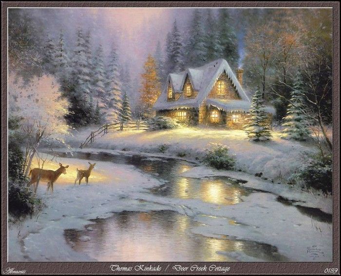 Thomas Kinkade - Deer Creek Cottage (Abraxsis).  