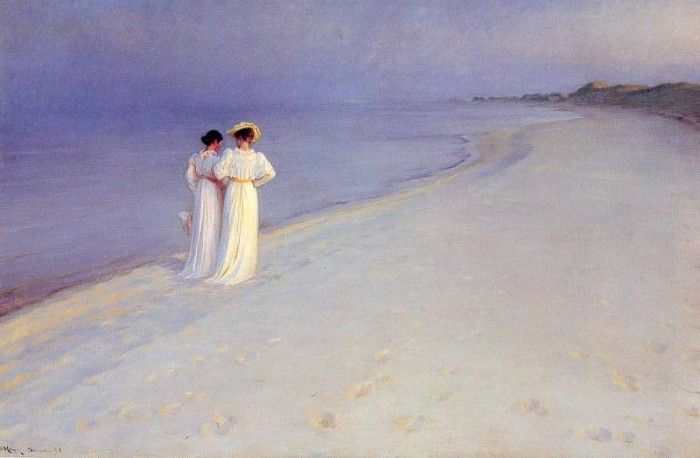 Kroyer Peder Severin Tarde de verano en la playa. Kroyer,  