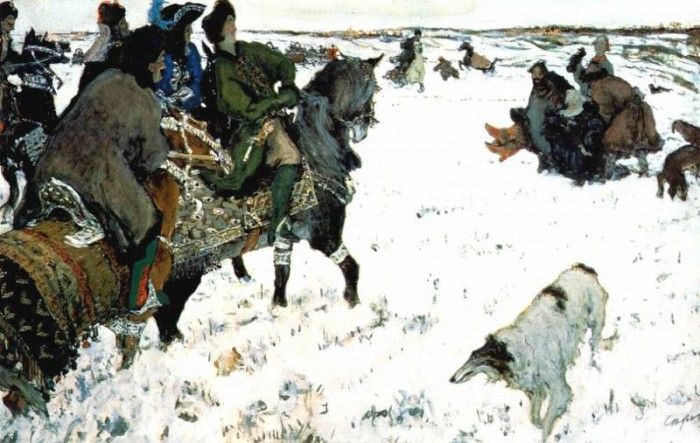 serov peter the great riding to hounds 1902. , 