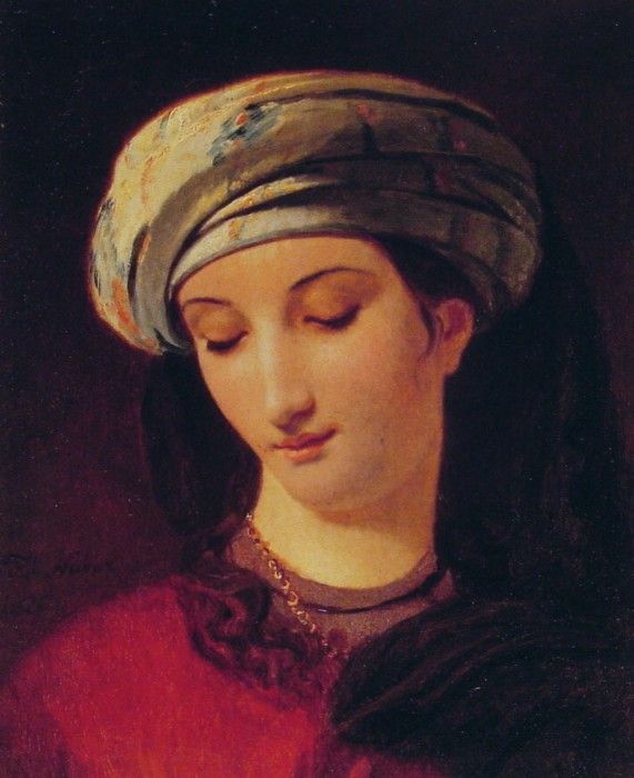 Portrait of A Woman with a Turban. Navez  