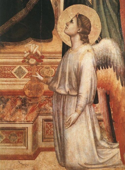 Giotto Ognissanti Madonna (Madonna in Maesta) c1310 detail2.   