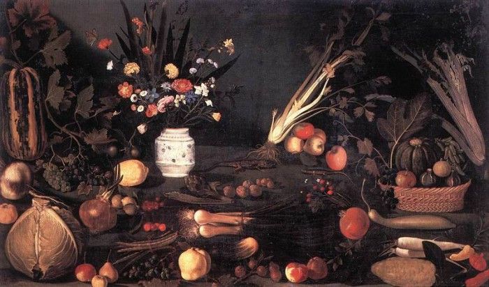 Caravaggio - Still-Life With Flowers And Fruit. ,   