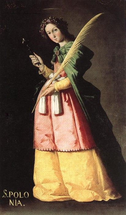 Zurbaran St. Apolonia, 113x66cm, Louvre. ,  