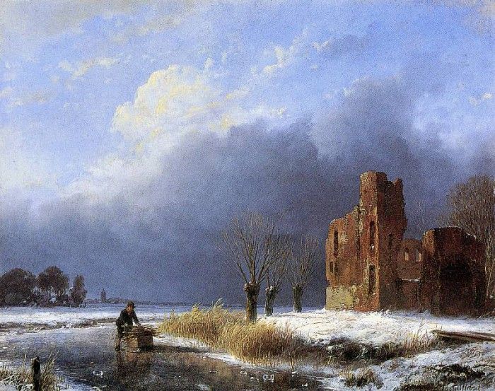 Schelfhout Andreas Scater near ruin Sun. Schelfhout, 