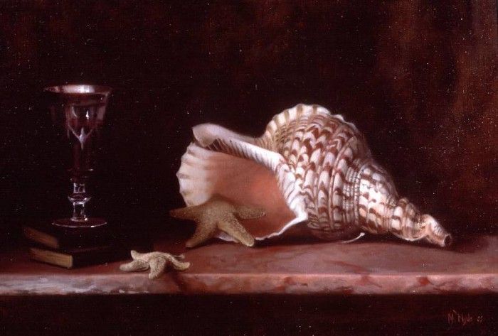 Still Life with Conch Shell Starfish and a Glass of Wine. Hyde, 