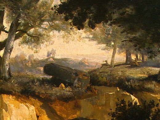 Corot Forest of Fontainebleau, c. 1830, Detalj 3, NG Washing. , --