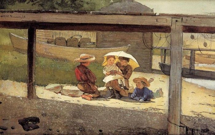 Homer Winslow In Charge of Baby. , 