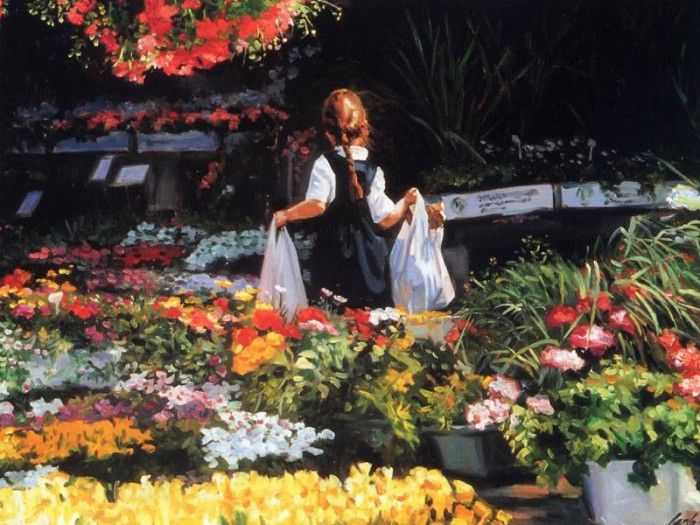 Carlo Cosentino - At the Flower Market, De.  