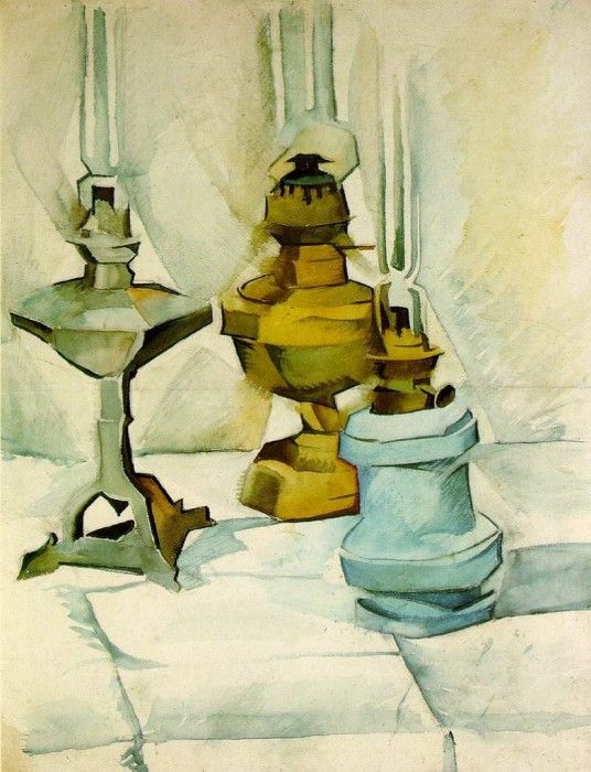 Gris Three lamps, 1910-11, 61.8x47.8 cm, Kunstmuseum Bern. , 