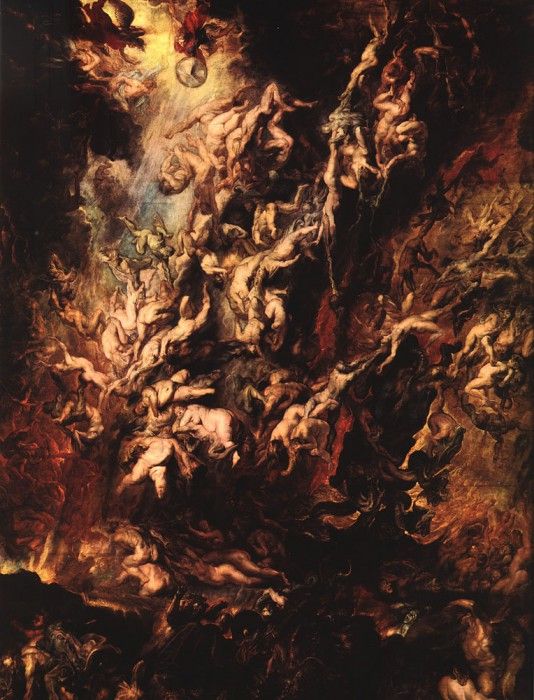 Rubens Fall of the Rebel Angels, 1620, oil on panel, Pinakot. ,  