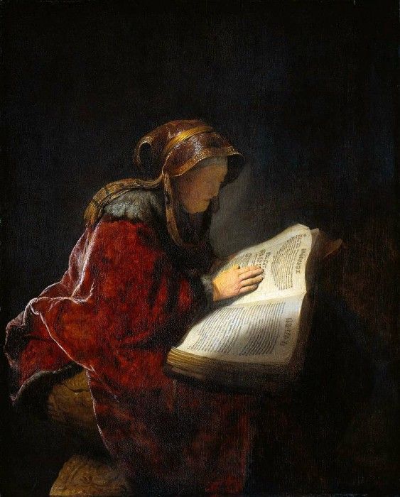 Rijn van Rembrandt Prophet Anna Sun. ,  