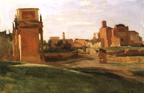 Corot The Arch of Constantine and the Forum, Rome, 1843, 27x. , --