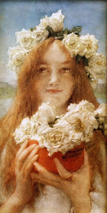 Alma Tadema Summer Offering (Young Girl with Roses). - 