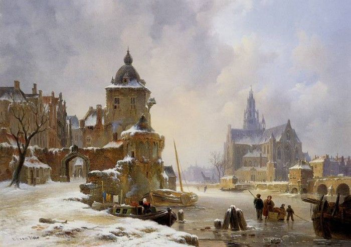 Hove van Bartholomeus Winter landscape Sun. ,   