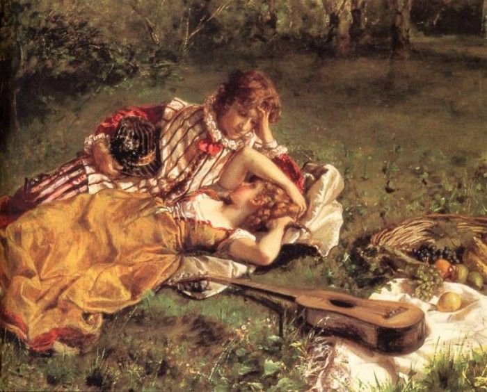 Serrure, Auguste - The Picnic detail (end. Serrure, 