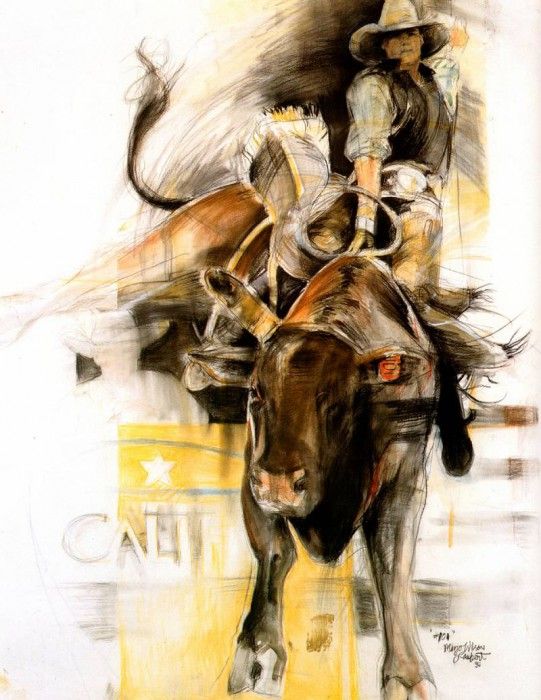 Aaw093 Marjo Wilson Lambert Rodeo Bull #101 sqs.   Marjo