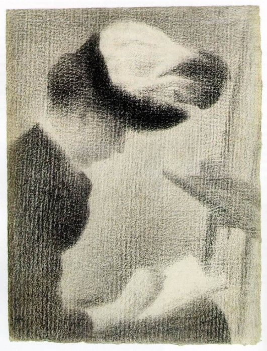 Seurat Woman Seated by an Easel, ca 1884-88, 30.5x23.3 cm,. , 