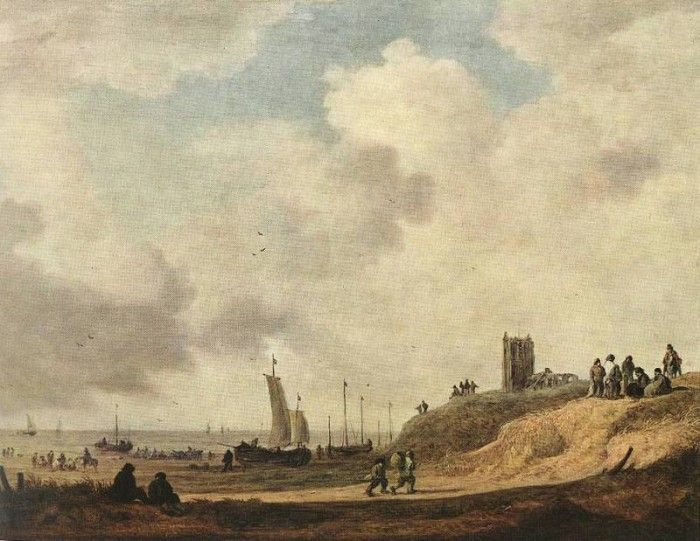 Goyen Jan van Seashore at Scheveningen. ,  