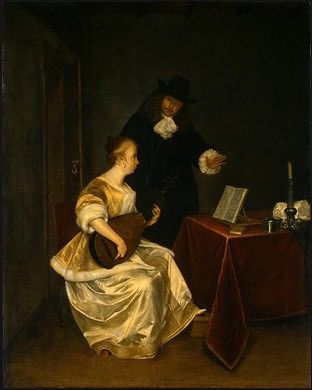 Terborch The music lesson c1670 NG Washington. Borch, Жерар Тер