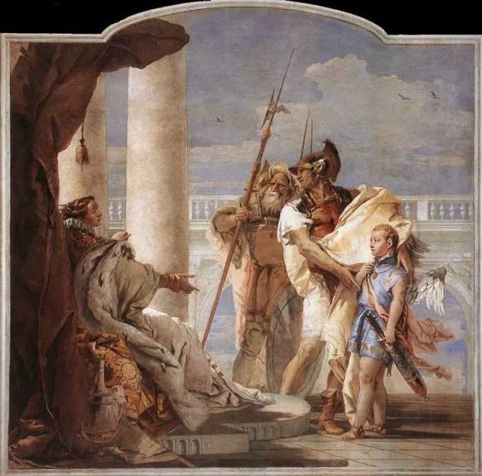 Tiepolo Villa Valmarana Aeneas Introducing Cupid Dressed as Ascanius to Dido. ,  