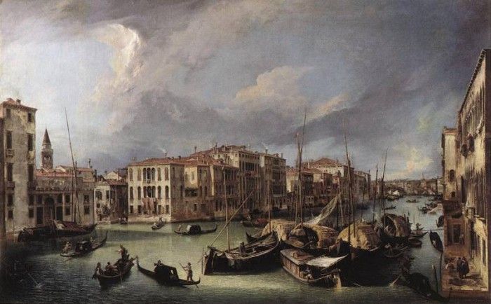 Canaletto The Grand Canal with the Rialto Bridge in the Background. 