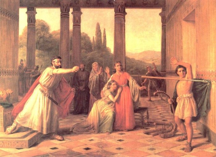 Saul Throwing His Spear At David. , 