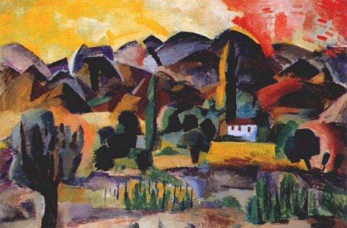 falk in the mountains (landscape) 1916. , 