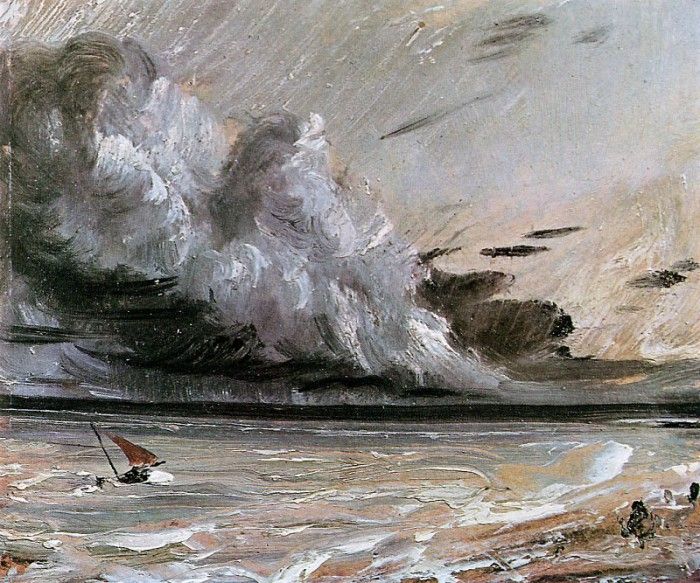 Constable John Coast scene with breaking cloud Sun.  