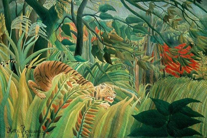 Tiger in a Tropical Storm (Surprised!), Rousseau, 1891 - 160. , 