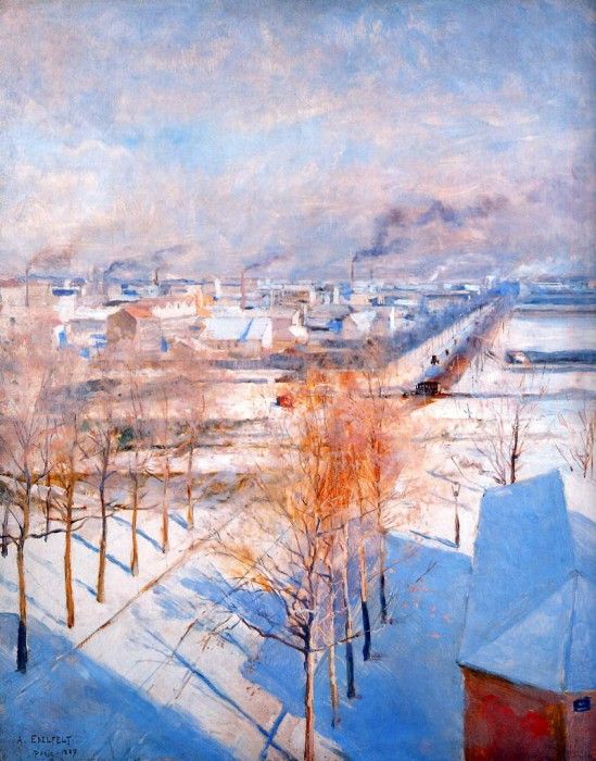 Edelfelt Albert Paris in the snow Sun 2. , 