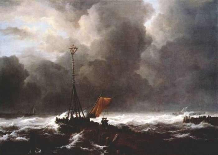 ruisdael storm at sea. ,  