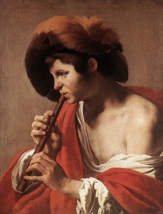 TERBRUGGHEN Hendrick Boy Playing Flute. Terbrugghen, 