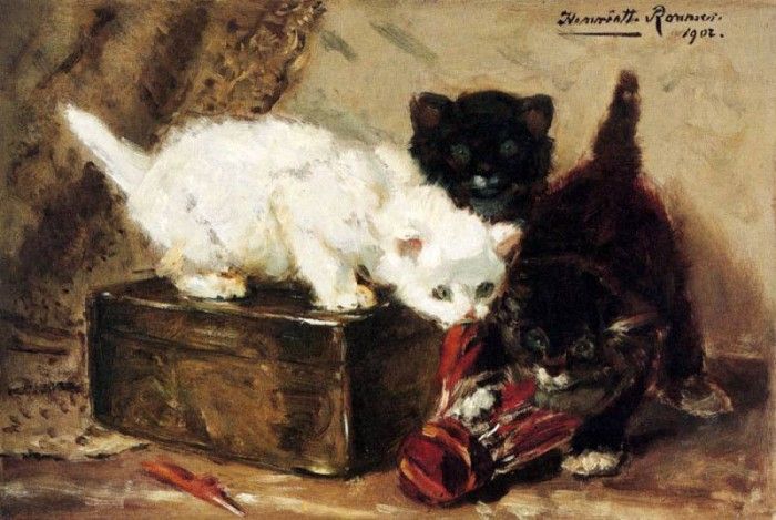 Ronner Knip Henriette Kittens At Play. Ronner-Knip, 