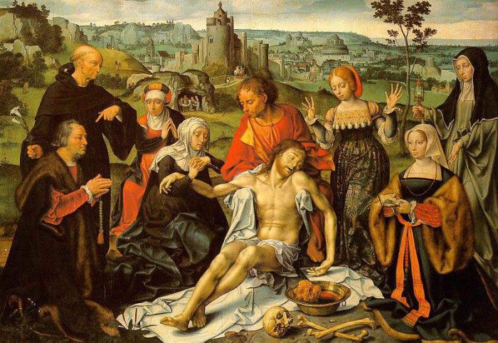 CLEVE Joos van Altarpiece Of The Lamentation central. ,  