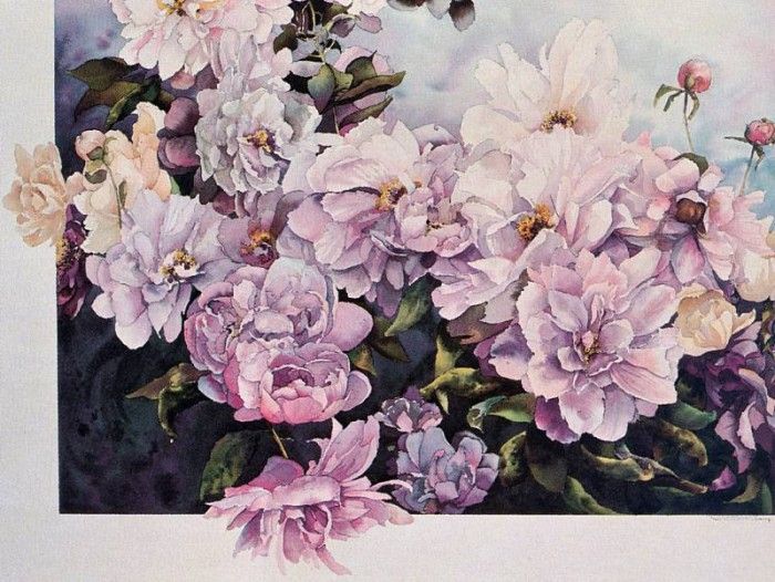 Therese Fournier - Boheme, pivoines roses et mauves, De. , 