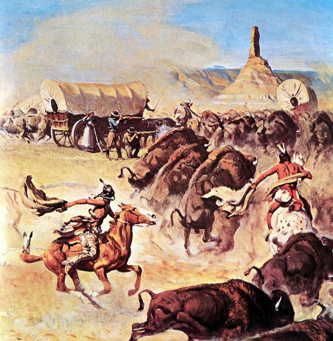 zFox SWD HVS 08 Indians Attack By Stampeding Buffalo. ,  