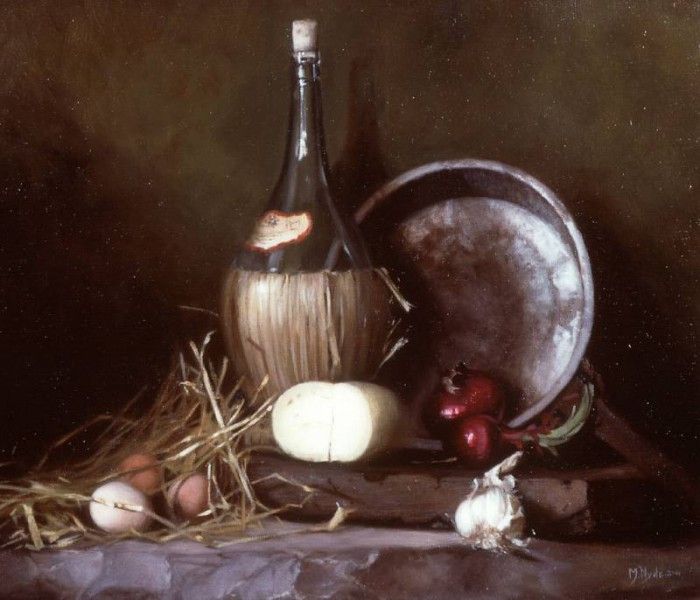 Still Life with Wine Flask Eggs and Cheese. Hyde, 