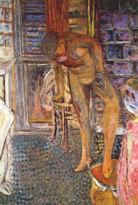 bonnard nude with bath mitten c1932.  