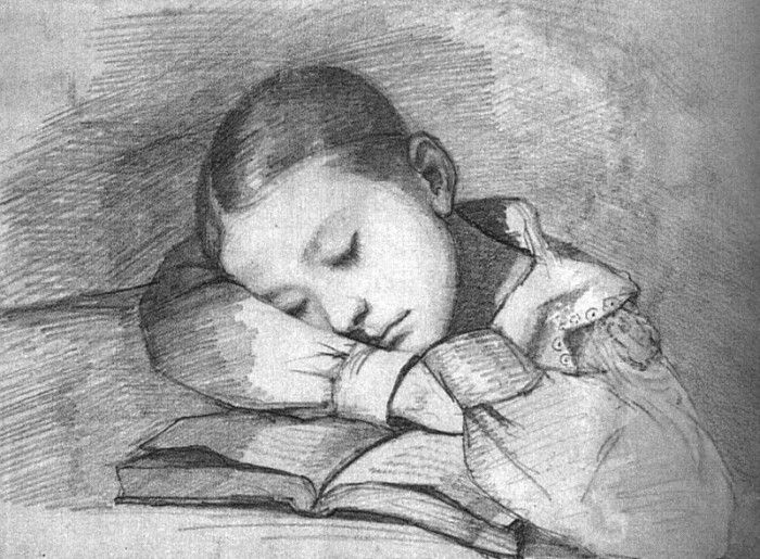 Courbet Portrait of Juliette Courbet as a Sleeping Child, 18. , 