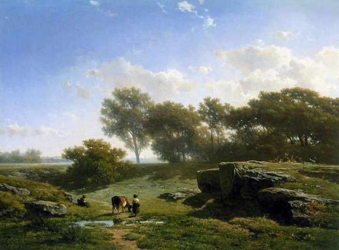 Roelofs Willem Cow shepherd in summerlandscape Sun. , 