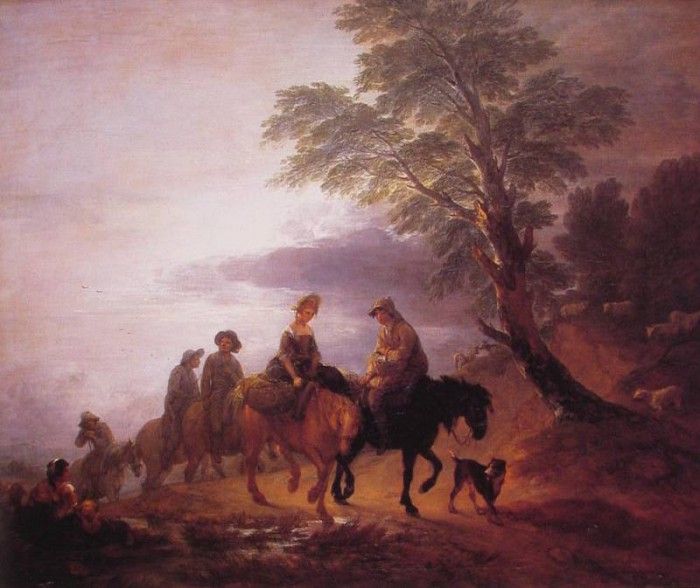 Open Landscape with Mounted Peasants. , 