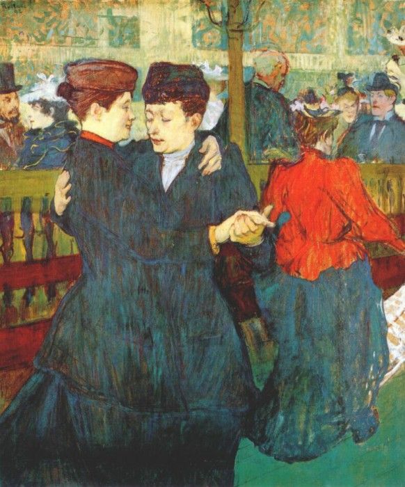 lautrec at the moulin rouge two women waltzing 1892. -,  