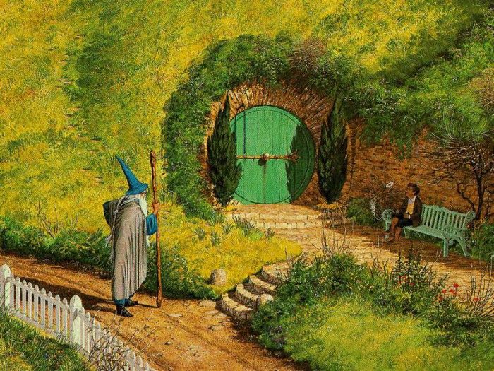 Middle Earth-Gandolf & Bilbo-Detail(Jlm). ,  